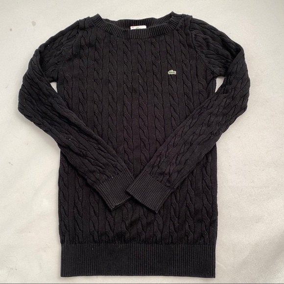 Lacoste black cable knit sweater 38 - Picture 4 of 11